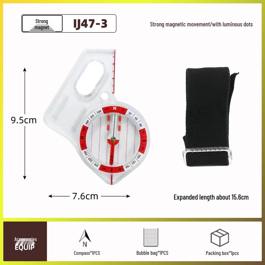 Compact Thumb-Type Outdoor Compass with Map Scale for Orientation and Teaching