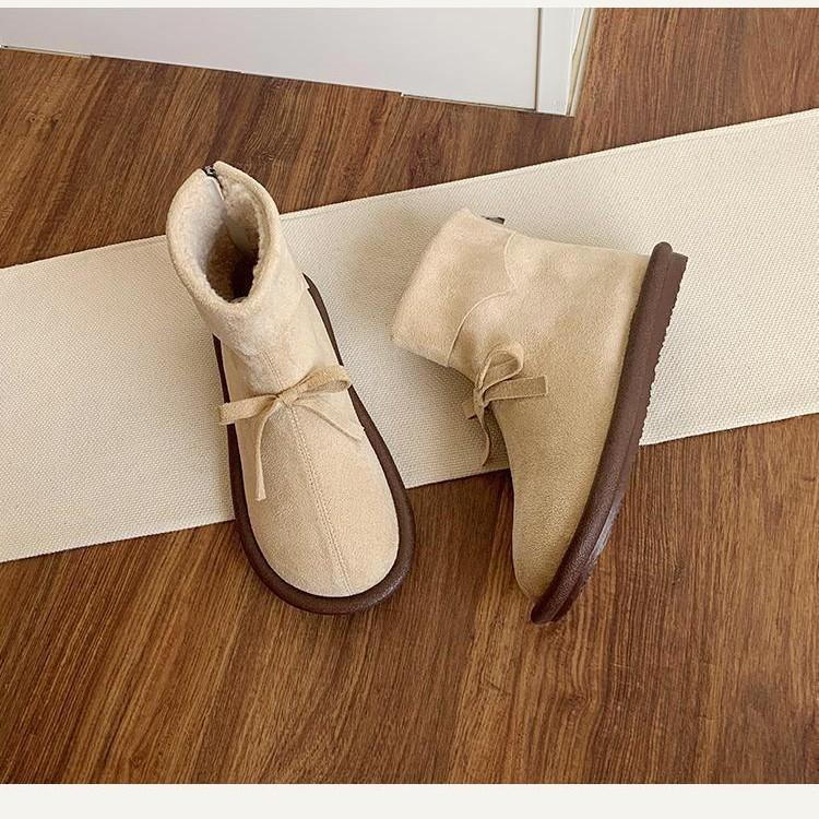 

Литературные и ретро ботильоны из бархата с бантом женские 2025 новые ботинки для снега в стиле Мори софт сестры осень-зима хлопковые туфли с большой головой 40