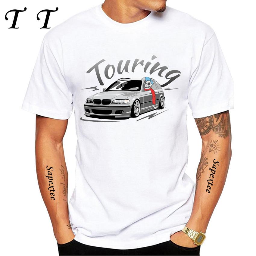 E90 Low Style Skull Driver TShirt New Summer Men Short Sleeve Legend E34 Car Art Tshirts Boy Casual White Tees