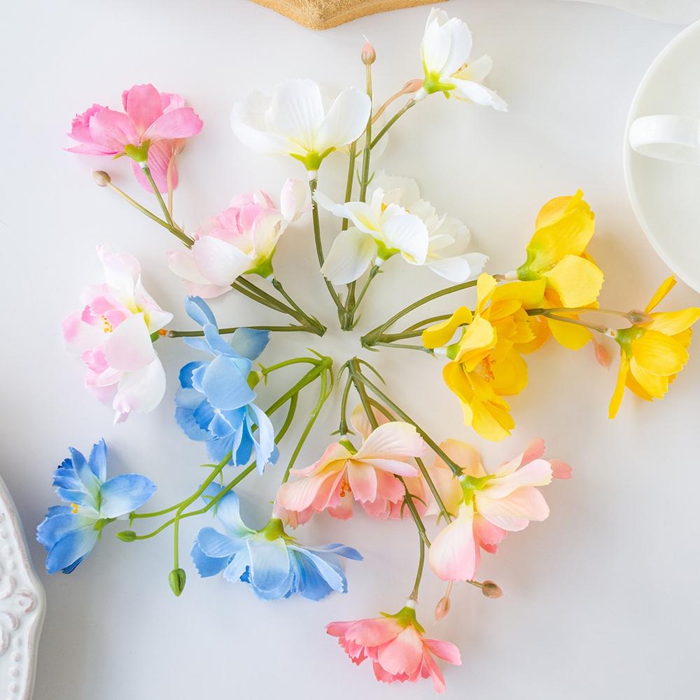10Pcs Artificial Flowers Silk Jasmine Scrapbooking Wedding Outdoor YardGarden Home Room Decor Festival Wreath Bridal Accessories