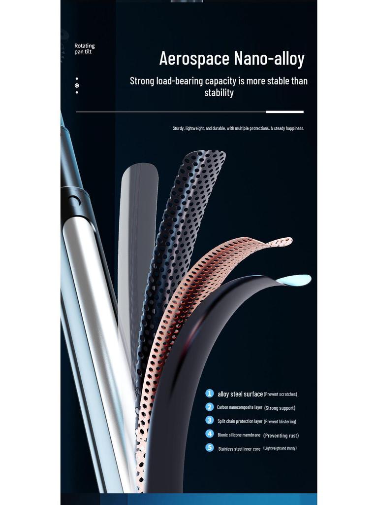 1.8m P185 Anti-Shake Stabilizer Gimbal for GoPro - Multi-Function Selfie Stick & Aluminum Alloy Tripod for Live Broadcast