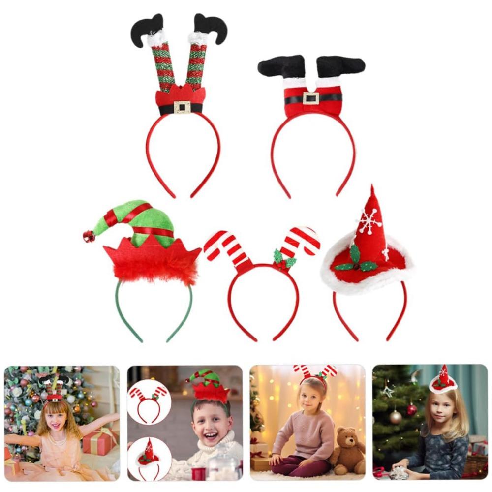 Christmas Headband Role Play Clown Hat Santa Claus Legs Christmas Hat Double Crutches Headband for Kids Adults Christmas Party
