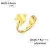 My Shape Fox Tail Open Rings for Women Men Stainless Steel Adjustable Finger Rings Wise Animal Good Luck Jewelry Gifts Wholesale