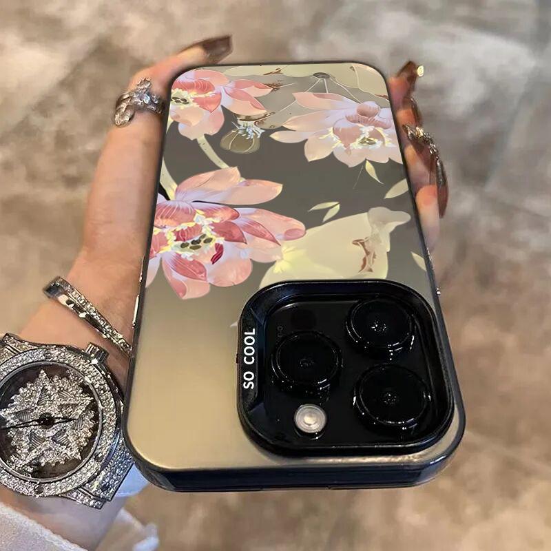 Luxury Flower Electroplate Silver IMD Phone Case For  Redmi Note 13 12 11 10 Pro Plus 12S 11S Redmi 12 13C Back Cover