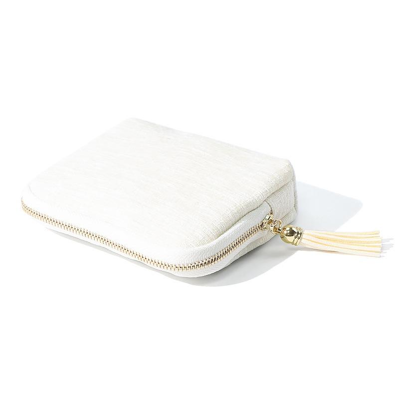 Fashion Jewelry Storage Bag With Zipper And Tassel Pendant Large Capacity Travel Pouch For Rings Bracelets Necklaces Earrings