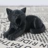 xiaobudian 3D Printed Cat Ornament, Realistic Plush Texture Figurines, Black White Cute Healing Sculpture, for Desk Car Bookshelf Decor