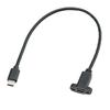 USB Type C Male To Female Extension Cable With Screw Holes Panel Mount 17mm Pitch Data Transfer Charging Cord For Industrial Equipment Monitor