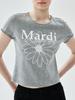 [mardimercredi] SLIM FIT TOP EYELET FLOWERMARDI_GREY WHITE