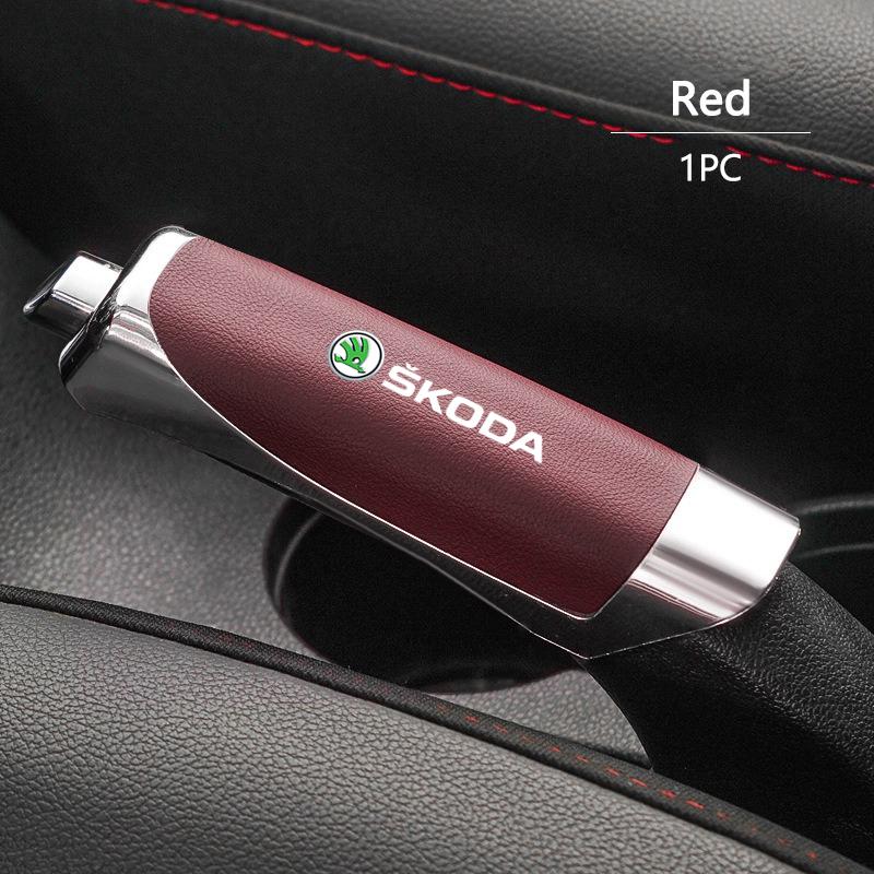 

ABS+Leather Car Hand Brake Cover Handbrake Grip Protector Case For Skoda A7 VRS Vision Kodiaq Favorit Rapid Octavia Accessories