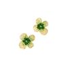 Silver needle earrings women's green earrings four-leaf clover earrings new niche flower jewelry