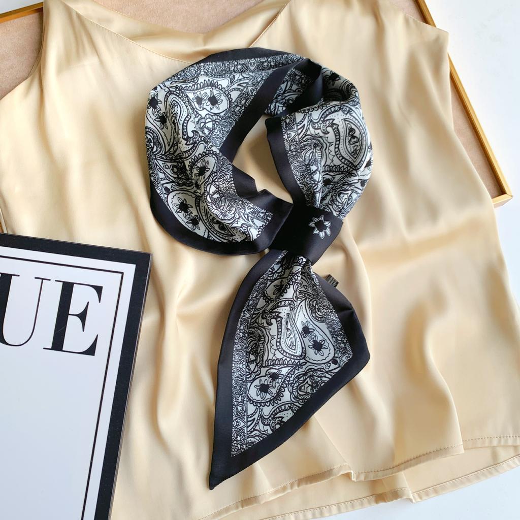 Longue petite écharpe en soie, écharpe haut de gamme, sac de reliure, écharpe de chemise assortie polyvalente