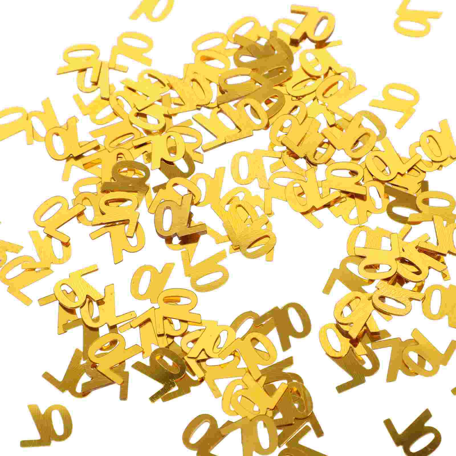 

1200pcs 70 Golden Number Sequins Confetti Party Supplies for Table Decoration Celebration Birthday Anniversary DIY Crafts золотистый