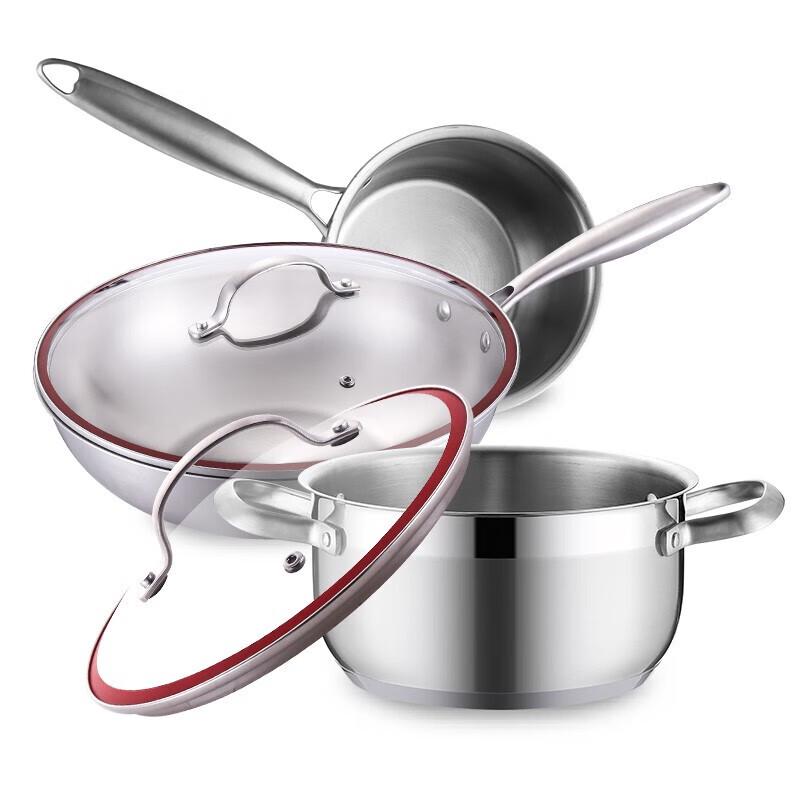 ADNENY 304 Stainless Steel Wok & Pot Set