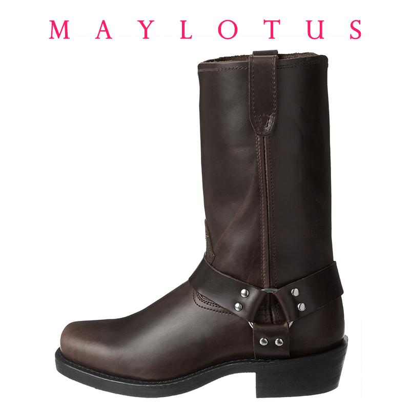 Taglie 48 Stivali da Cowboy Retro di Lusso di Alta Gamma Uomo Stivale Occidentale a Mezza Gamba Uomo Pelle Uomo Scarpe Slip-On Stivali da Cavaliere Invernali Stivaletti