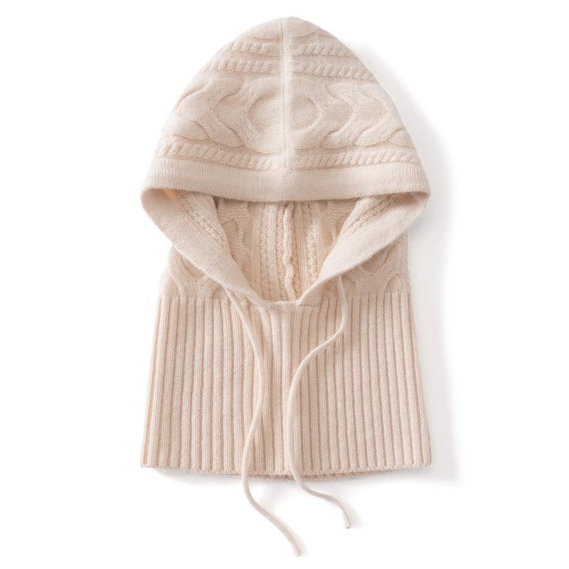 Balaclava Hat Cashmere Hat Women's Winter Warm Hat Scarf Integrated Ear Protection Wool Knitted Hat