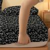Black 1 Background Matte Bed Sheet With Random Patterns, Bedroom Printed Bed Cover, Bedding Excluding Pillowcases