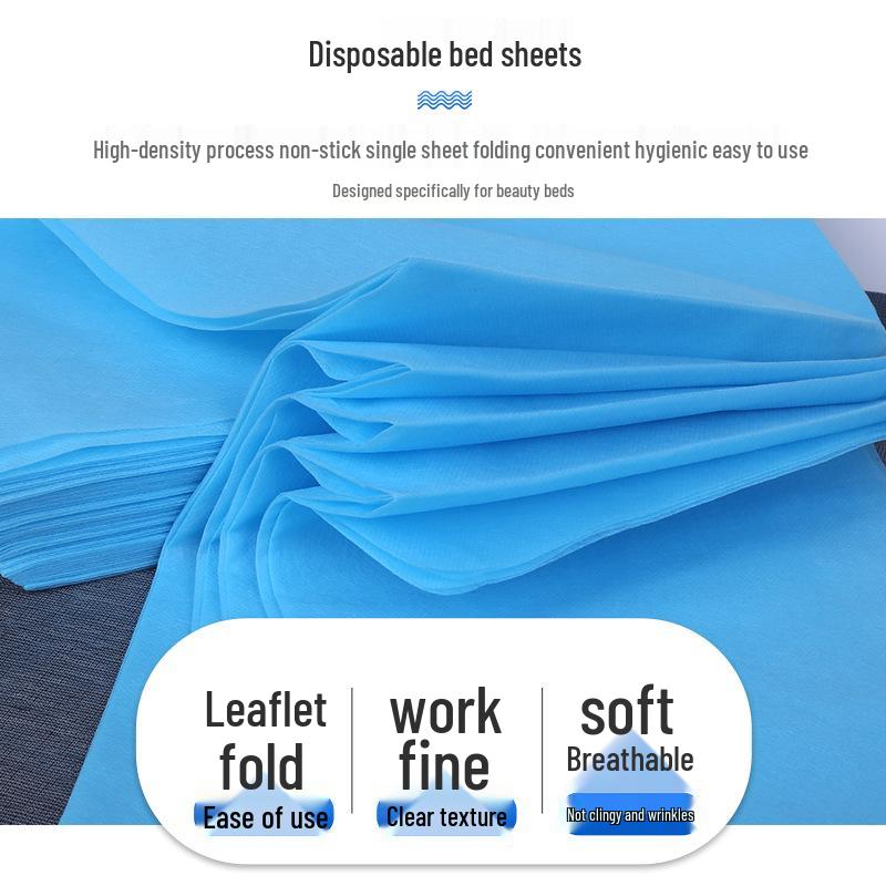 Thick Disposable Non-Woven Waterproof & Oilproof Bed Sheets with Face Hole for Salons