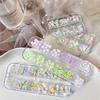 6/12 Grids 3D Camellia Rose Flower Nail Art Charms Mixed Floral Butterfly Pearl Nails Decor For Diy Crafts Manicure Accessory
