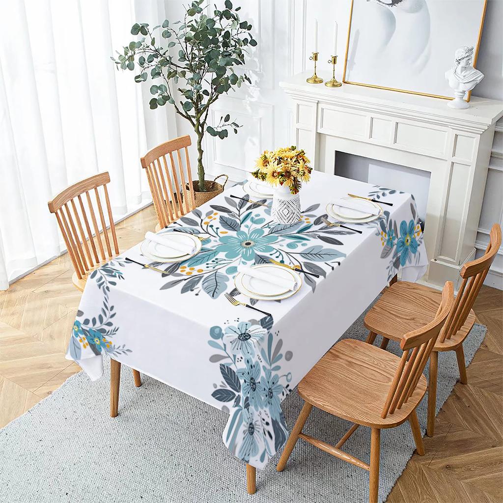 Table Cloth Floral Leaves Palm Leaves Printing Rectangular Tablecloths For Table Party Decoration Dining Tablescover Manteles