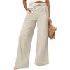 Women's Cotton And Linen Fashion Casual Pocket Drawstring Trousers