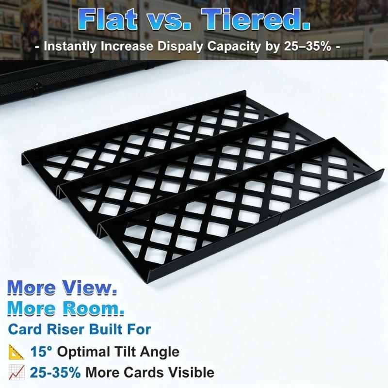 Acrylic Card Display Rack Trading Card Stand with 30 Slot Angled Layout for Desk Viewing Shelf Storage and Collection Display Needs