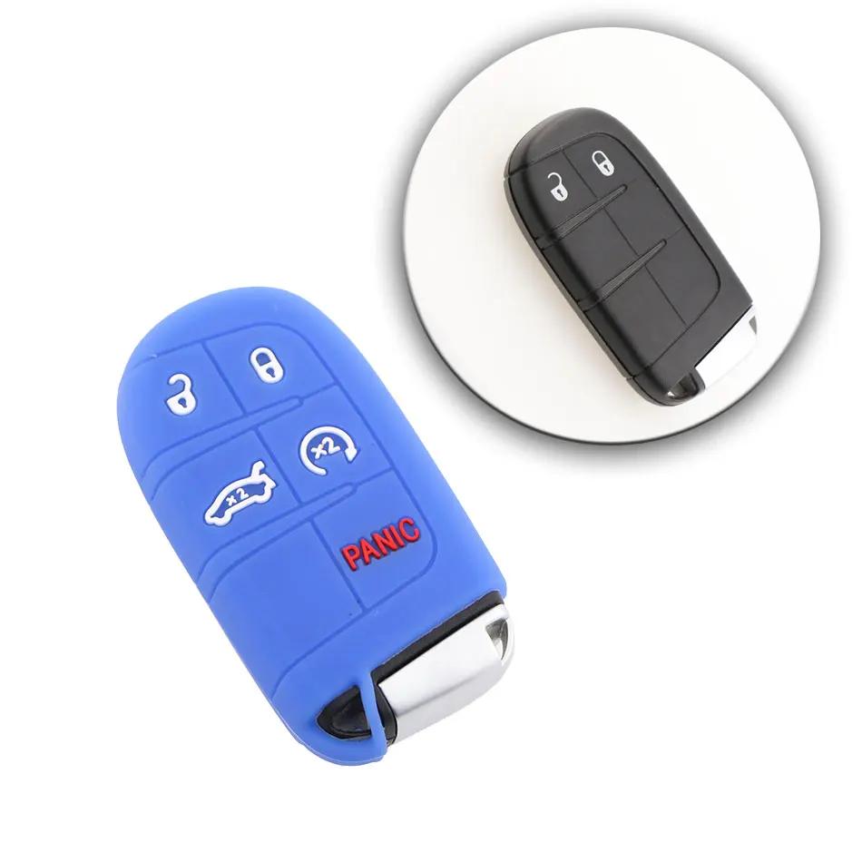Silicone Rubber Car Key Case Cover For Jeep Grand Cherokee Wrangler Renegade Compass For Chrysler300C For Fiat Wyatt Key