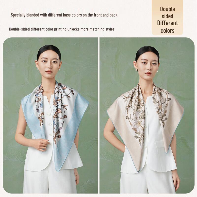 Shanghai Story 100% Mulberry Silk Large Square Scarf