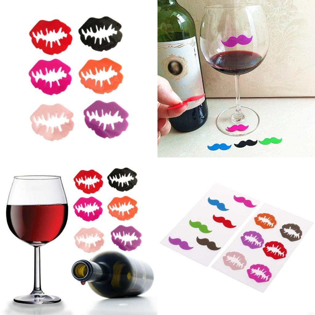 

Wine Glass Markers Set of 18 Lips Beard Silicone Drink Glass Charms Tags Identification Cup Labels Signs for Party Bar X3UC China Mainland