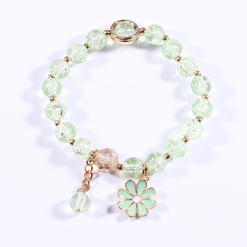 New Little Daisy Bracelet Female Student Mori Single Circle Strawberry Crystal Bracelet Girl Heart Simple Sweet Flower Bracelet