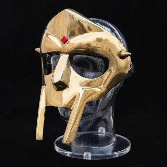 MF DOOM Mask Gold Finish, Madvillain Gladiator Steel Face Armor for Cosplay, Display and Collectors