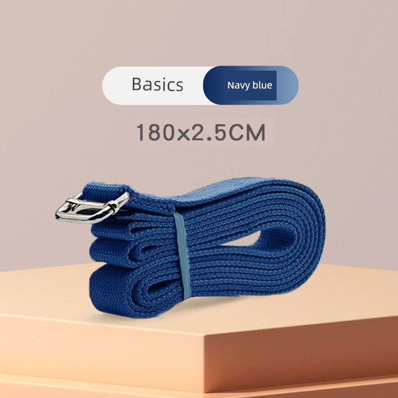 

Iyengar Yoga Stretch Belt Stretch Tension Band Yoga Rope Pure Cotton Yoga Belt Inelastic Auxiliary Supplies Accessories 1.8m navy blue