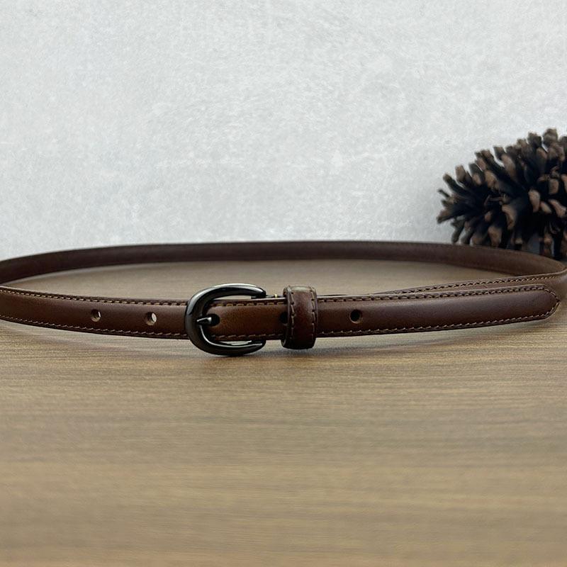 Pásek Dámský Ležérní Business Módní Kožený Jednoduchá Dekorace Tenký Pásek Niche Trend První Vrstva Hovězí Kůže Pásek