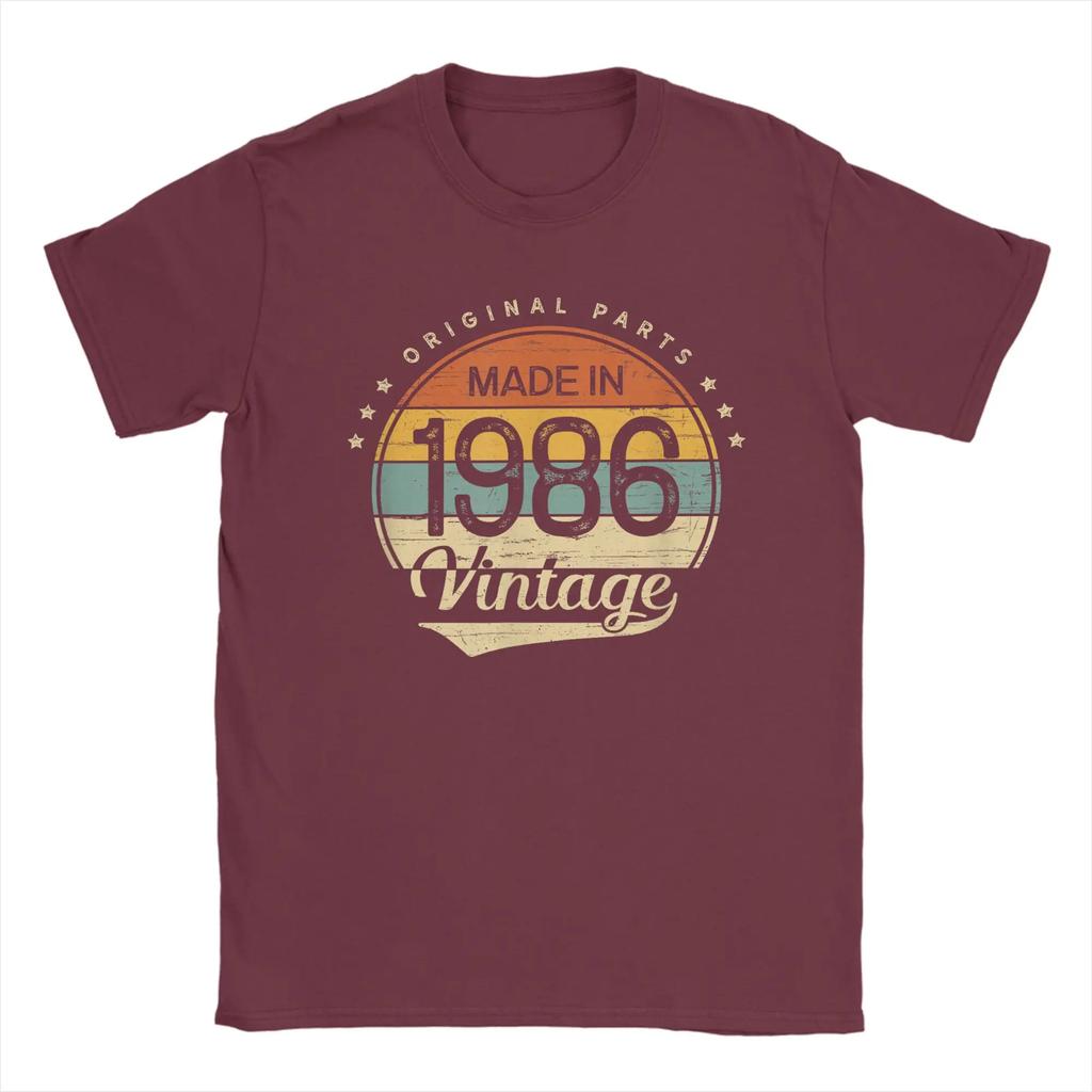 Oversized T Shirt Beach 40th Birthday Classic Vintage 1986 Original Parts Novelty T-Shirts Cotton Tshirt Men Classic Top Tees