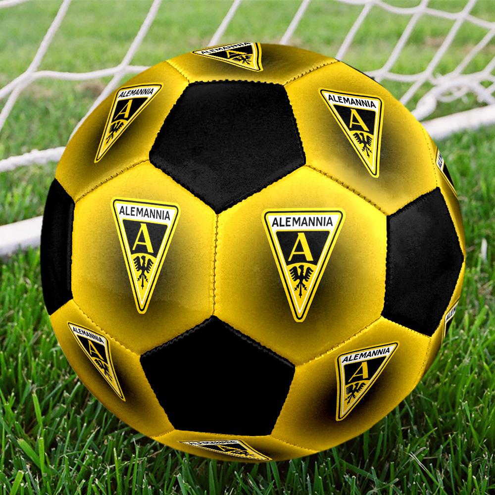 Alemannia Aachen Soccer Ball Colorful All Ages Machine Stitched PVC Competition Ready Durable High-Bounce.SIZE5