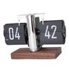 Flip Desk Clock Vintage 12H Battery Powered Mechanical Digital Auto Flip Down Calendar Clock for Living Room Table