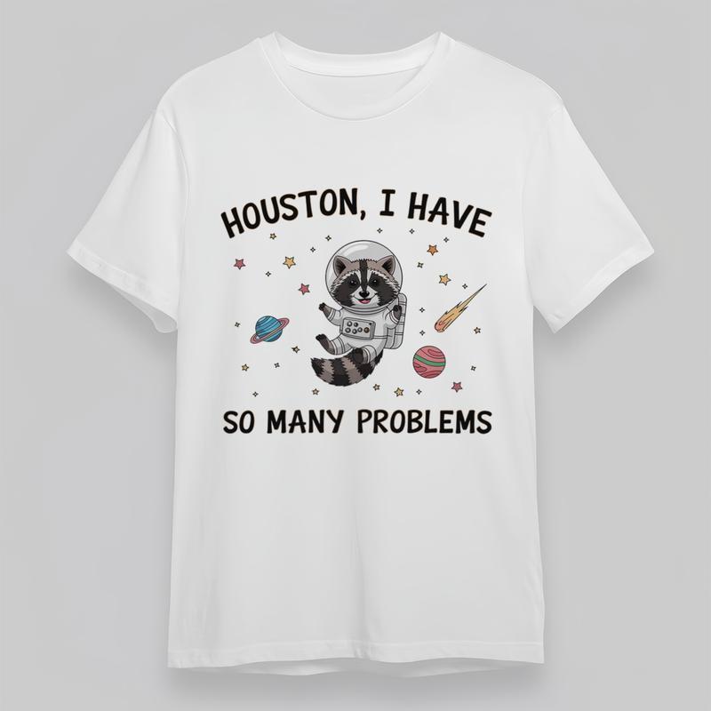 

Women s Plus Size Classic T-Shirt Houston I Have So Many Problems Raccoon Tee 3XL