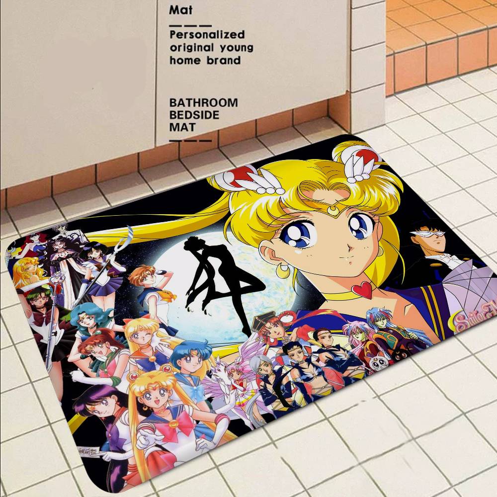 S-Sailor M-Moon Girl Anime Long Rugs Cheaper Anti-slip Modern Living Room Balcony Printed Bedside Area Rugs