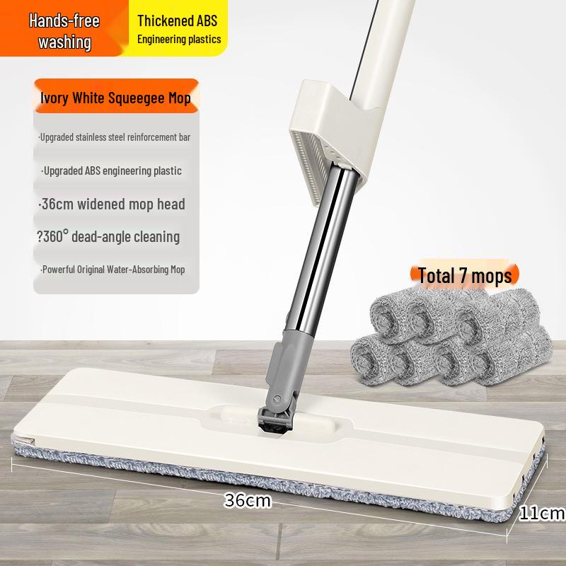 Large Hands-Free Wet & Dry Flat Mop with Squeegee