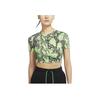 Nike Snake Print Short Sleeve Fitted Logo T-Shirt Women Tops Green DV3318-362
