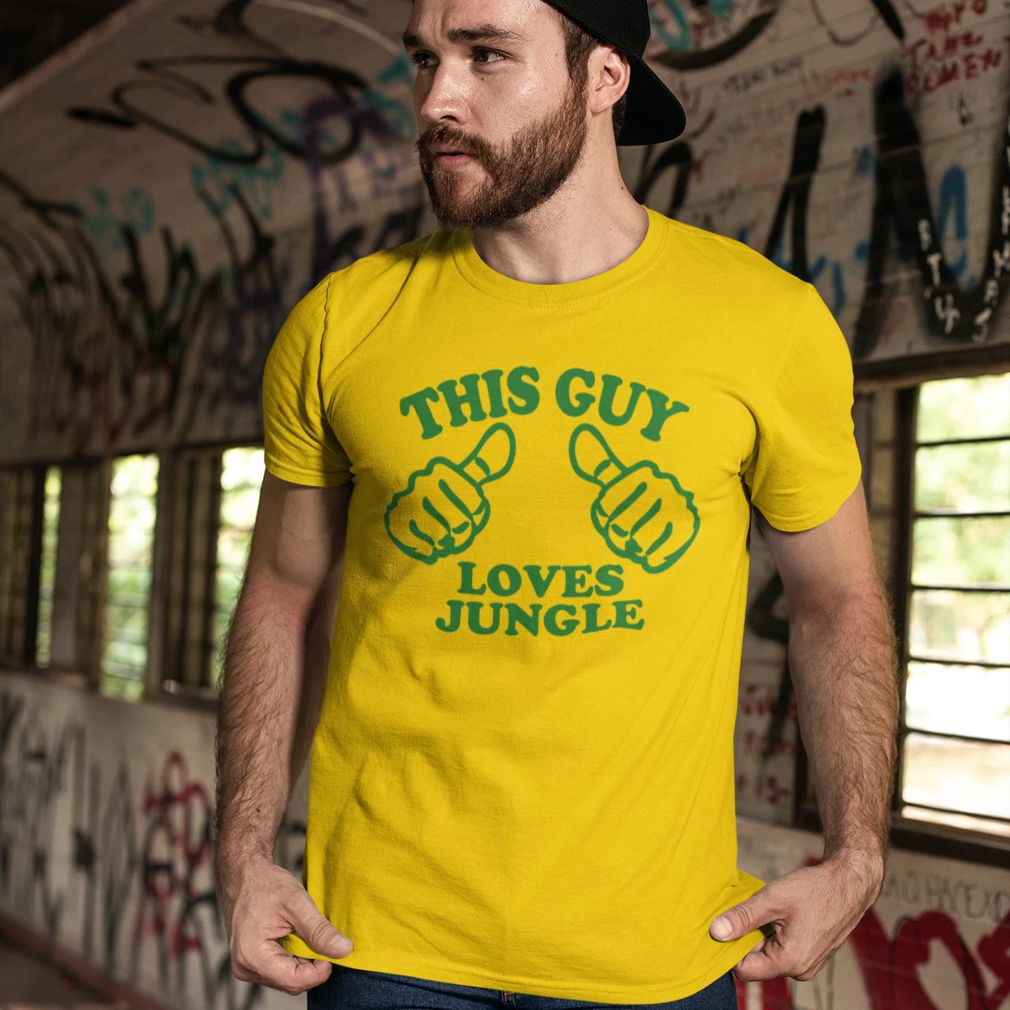 This Guy Loves Jungle T-Shirt - drum and bass techno rave dance music edm house 4XL
