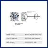 D Color 2 Carat  Moissanite Earrings 925 Sterling Silver 8mm Round Cut Lab Diamond Stud Earring for Women Men with Certificate