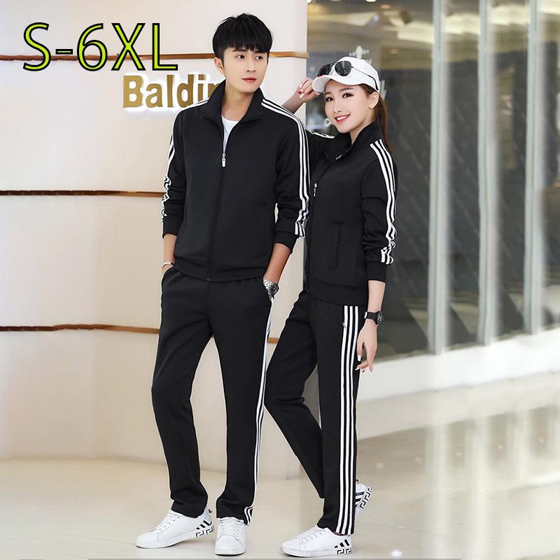 Korean Style Trendy Two-Piece Sportswear: Men's and Women's Casual Sweatshirt and Leggings