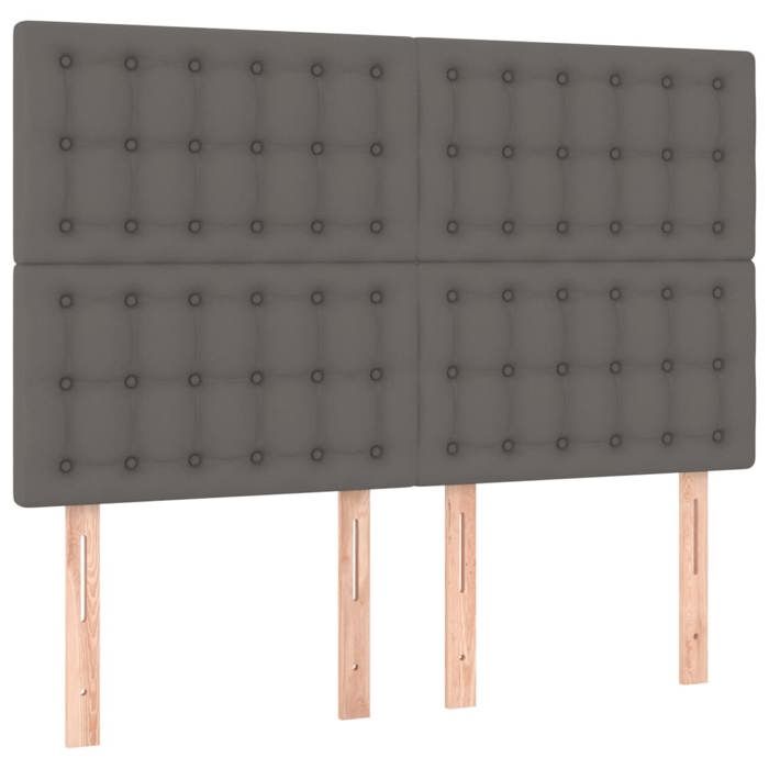 Exclusive House - LED Headboard Grey 144x5x118/128 Cm Faux Leather