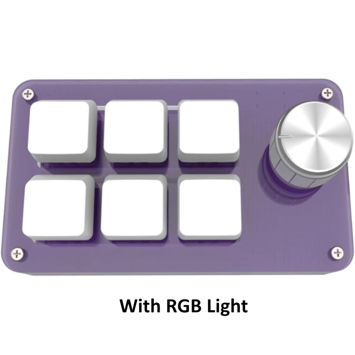 

Мини-клавиатура Macro Mechanical Gaming Keyboard с 6 клавишами для одной руки, USB-клавиатура для ПК с ручкой, программируемыми сочетаниями клавиш, пользовательскими функциями для Windows розовый