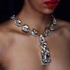 Rhinestone Jewelry Personalized Fashion Square Diamond Pendant Necklace Sexy Street Auction Neck Chain Women'S Jewelry