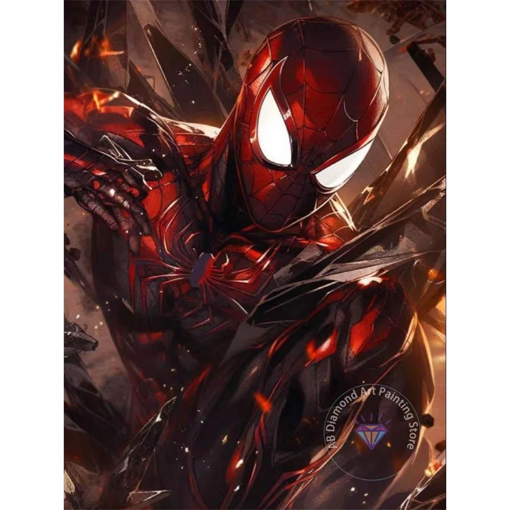 Spider-Man High-burning Realistic Style 5D Diamond Painting Full of Diamonds DIY Hand-applied Diamond Painting Hero Theme Decorative Painting Kit