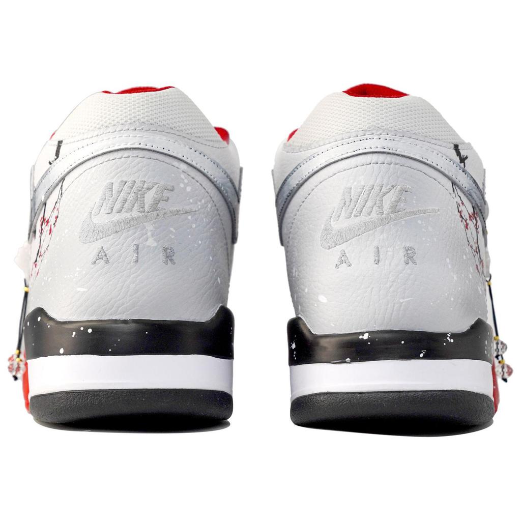 Nike Flight Legacy Myriad Flowers Entice, Tracing Snow For Plum Blossoms, Shopping Bag Mid top Vintage Basketball Shoes BQ4212-100(Team113-S-BOX)