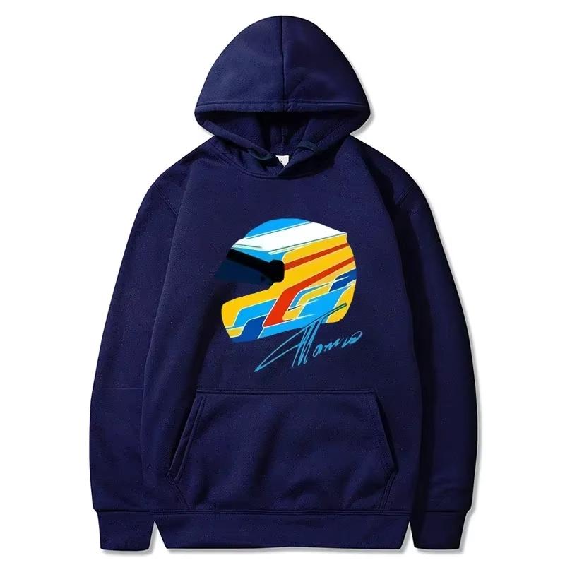 F1 Hoodies Fernando Alonso Helm Sweatshirt Übergroße Y2k Kleidung Spiele Männer Kleidung Damen Langarm Top Cartoon Streetwear