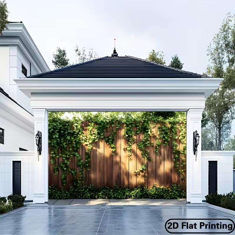 2D Outdoor Garden Fence Backdrop Sunlit Ivy Vines Photo Booth Background