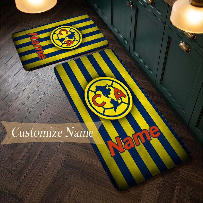 Club America (14) Customize Name Flannel Kitchen Mat Soft Non-Slip Kitchen Floor Runner Rug for Home Kitchen Decor